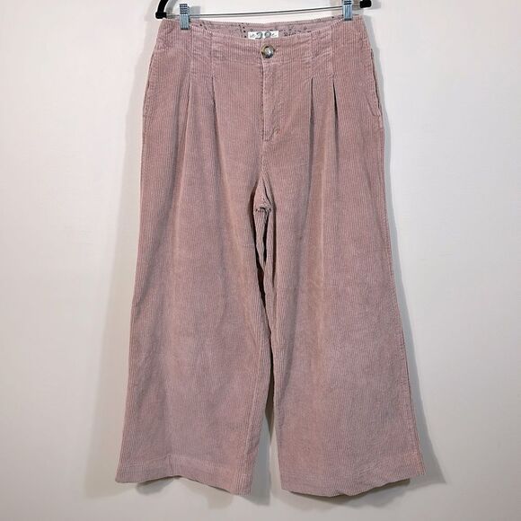 We the Free People Pink Corduroy Wide Leg Pants Women Size 28 - Picture 1 of 8